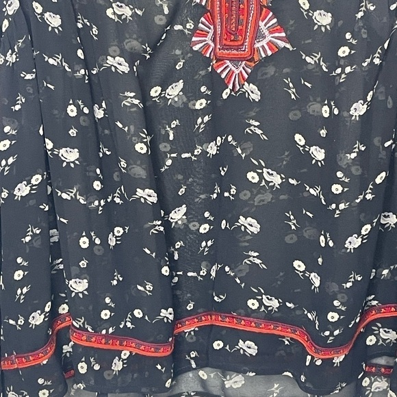 Ulla Johnson blouse silk embroidered sz 4 sheer long sleeve boho - Picture 3 of 12